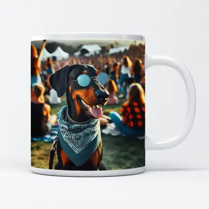 Doberman Pinscher Sunglasses Bandana Music Festival