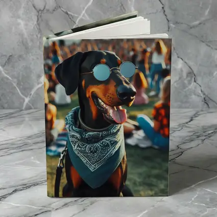 Doberman Pinscher Sunglasses Bandana Music Festival