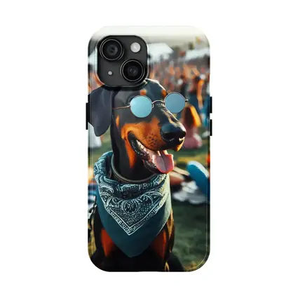 Doberman Pinscher Sunglasses Bandana Music Festival