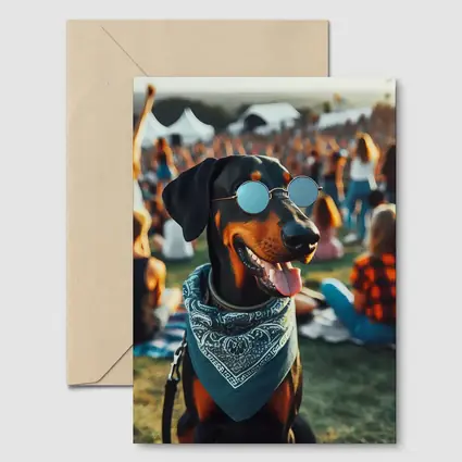 Doberman Pinscher Sunglasses Bandana Music Festival