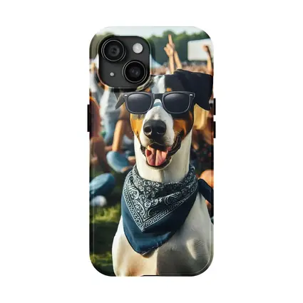 Cool Dog Sunglasses Bandana Music Festival Crowd