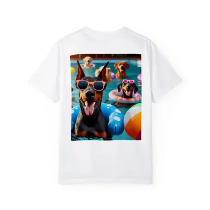 Doberman Dogs Pool Party Summer Fun