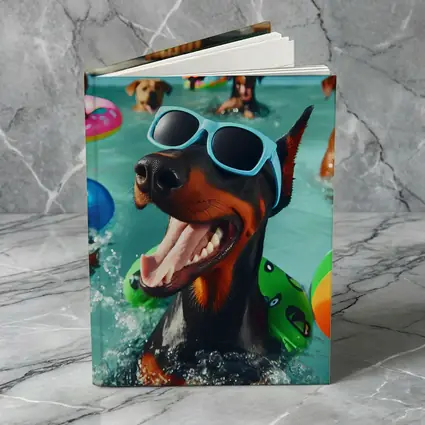 Doberman Pinscher Dogs Pool Party Summer