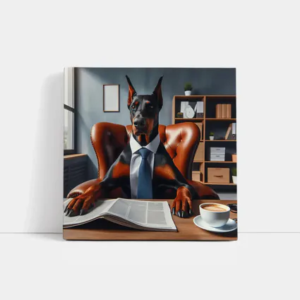 Doberman Pinscher Boss Office Suit Portrait