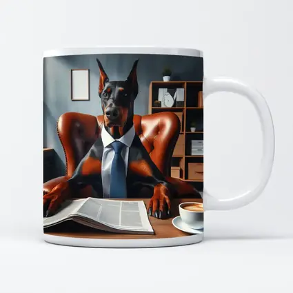 Doberman Pinscher Boss Office Suit Portrait