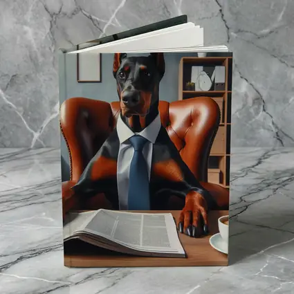 Doberman Pinscher Boss Office Suit Portrait