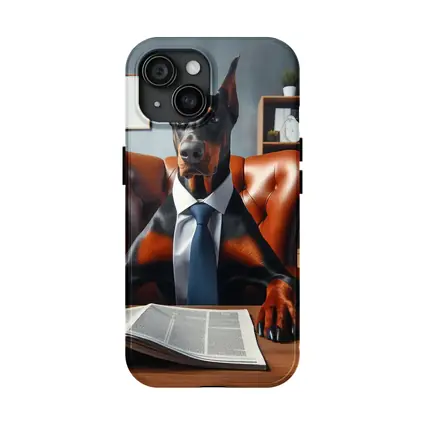 Doberman Pinscher Boss Office Suit Portrait