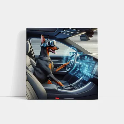 Doberman Pinscher Driving Car VR Headset