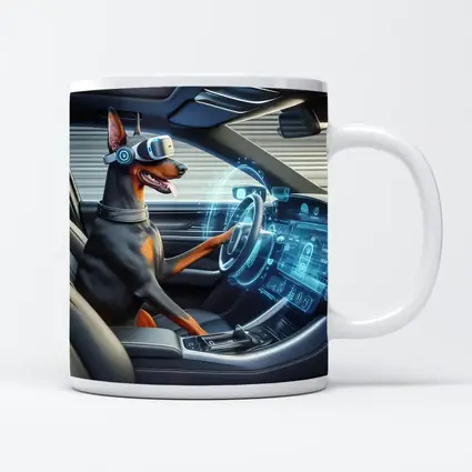 Doberman Pinscher Driving Car VR Headset