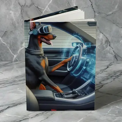 Doberman Pinscher Driving Car VR Headset