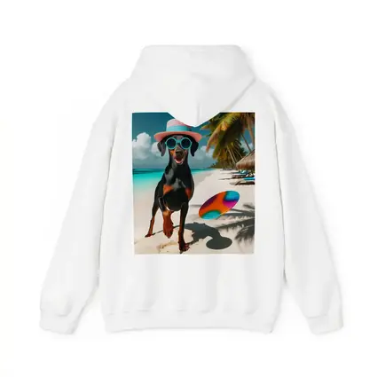 Doberman Dog Beach Hat Sunglasses Summer