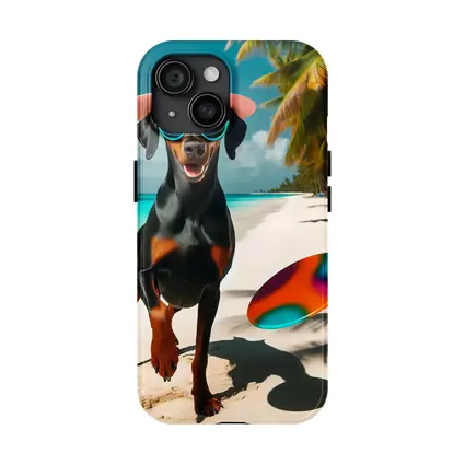 Doberman Dog Beach Hat Sunglasses Summer