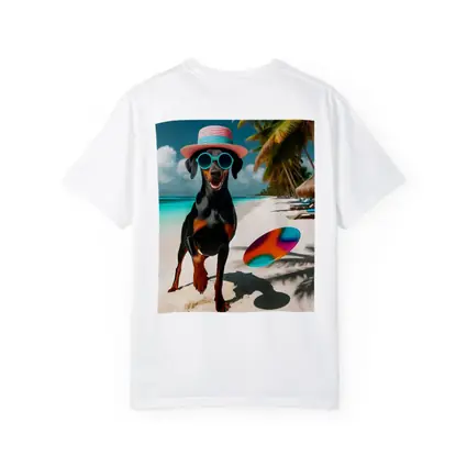 Doberman Dog Beach Hat Sunglasses Summer