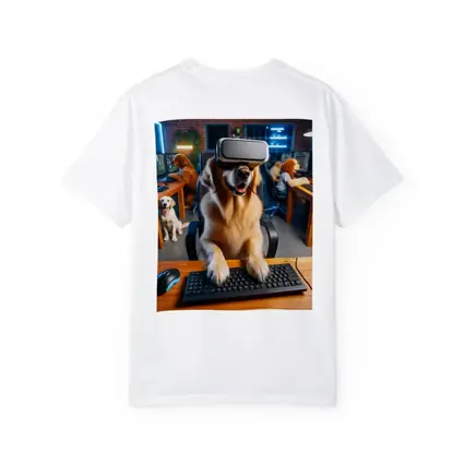 Golden Retriever Gaming With VR Headset