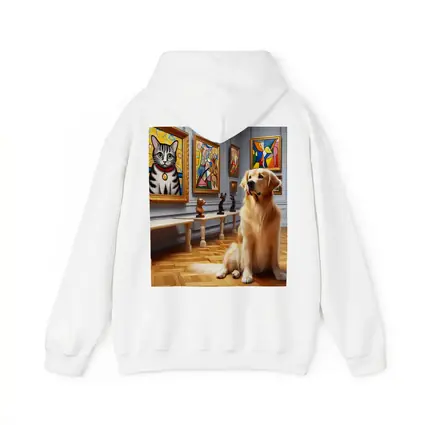 Golden Retriever Dog in Art Museum Gallery