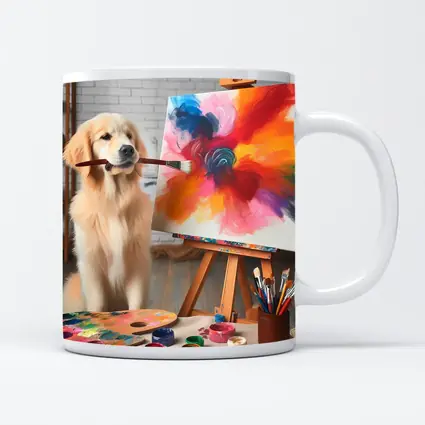Golden Retriever Painting On Canvas Art Studio