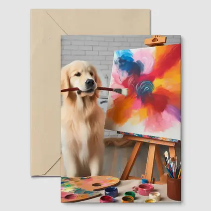 Golden Retriever Painting On Canvas Art Studio