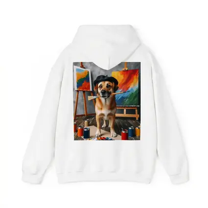 Dog Artist Painter Beret Studio Canvas