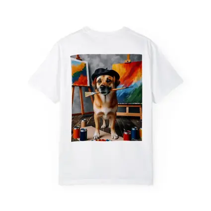 Dog Artist Painter Beret Studio Canvas