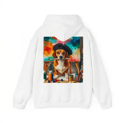 Beagle Artist Beret Paintbrush Colorful Studio