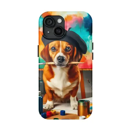 Beagle Artist Beret Paintbrush Colorful Studio