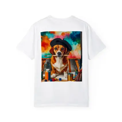 Beagle Artist Beret Paintbrush Colorful Studio