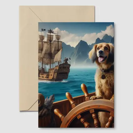 Happy Dog Pirate Ship Ocean Adventure