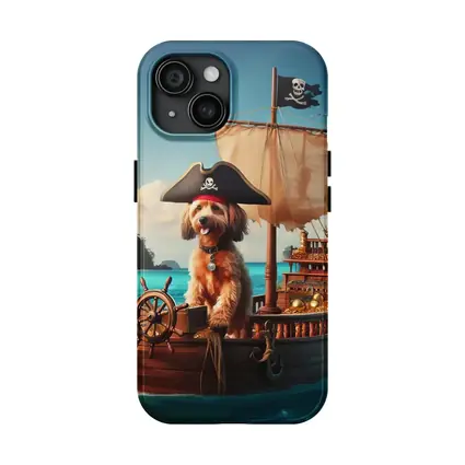 Goldendoodle Pirate Captain On Sailing Ship