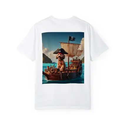 Goldendoodle Pirate Captain On Sailing Ship