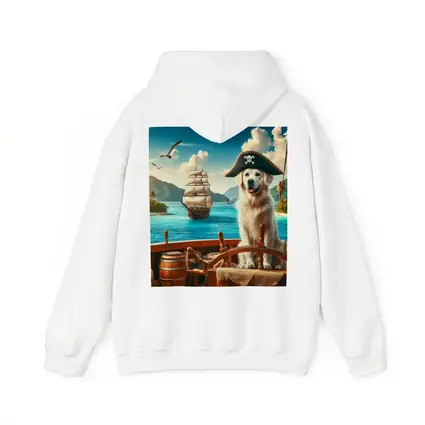 Golden Retriever Pirate Captain Tropical Ship