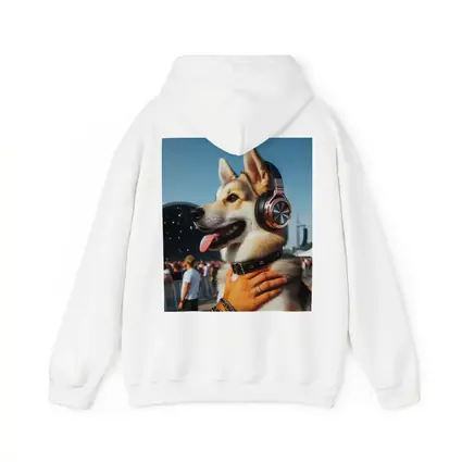 Husky Dog Wearing Headphones at Music Festival