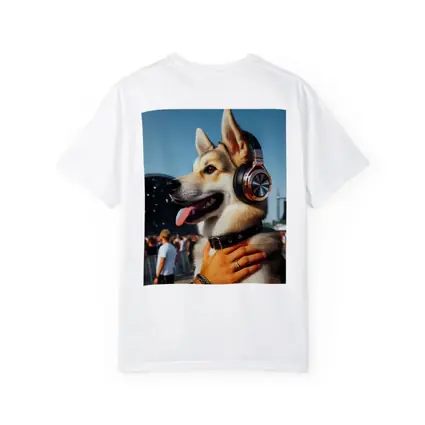 Husky Dog Wearing Headphones at Music Festival