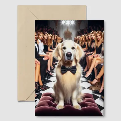 Golden Retriever Bow Tie Fashion Show Runway