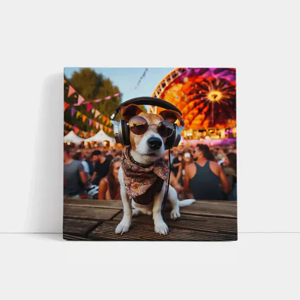 Jack Russell Terrier DJ Festival Crowd Scene