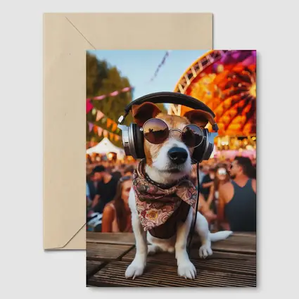 Jack Russell Terrier DJ Festival Crowd Scene