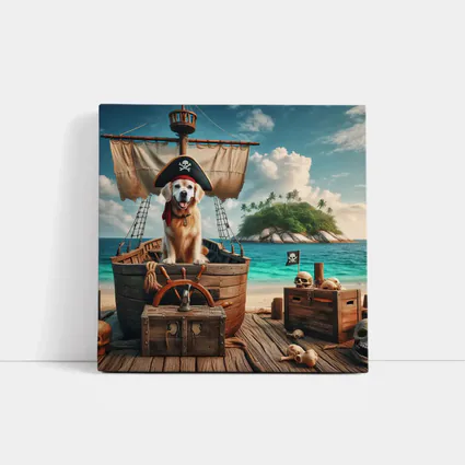 Golden Retriever Pirate Dog Tropical Island