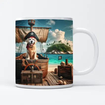Golden Retriever Pirate Dog Tropical Island