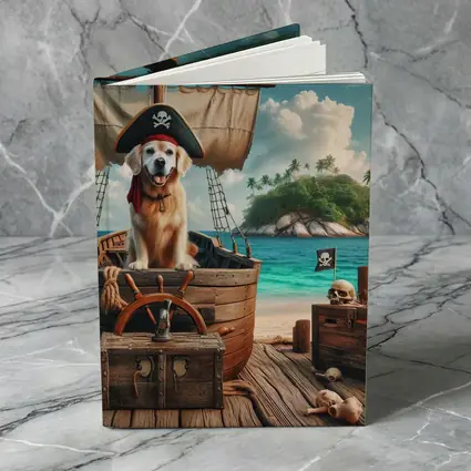 Golden Retriever Pirate Dog Tropical Island