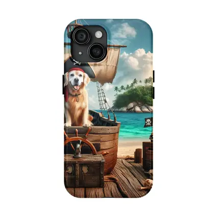 Golden Retriever Pirate Dog Tropical Island