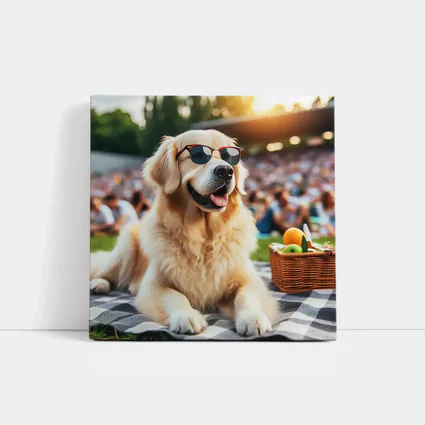 Golden Retriever Sunglasses Picnic Summer Outdoors