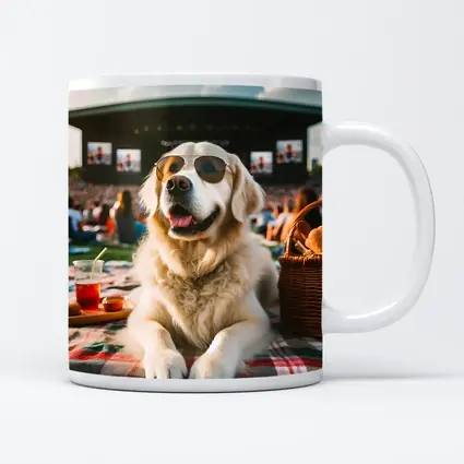Golden Retriever Sunglasses Outdoor Concert Festival