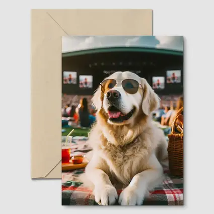 Golden Retriever Sunglasses Outdoor Concert Festival
