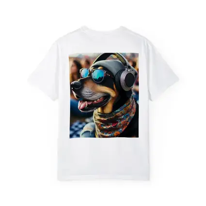 Cool Dog Sunglasses Headphones Music Festival