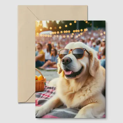 Golden Retriever Sunglasses Outdoor Summer Concert