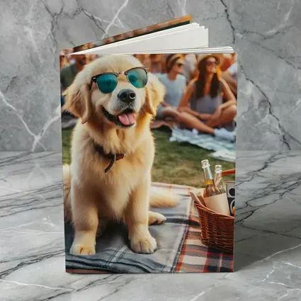 Golden Retriever Sunglasses Outdoor Picnic Crowd