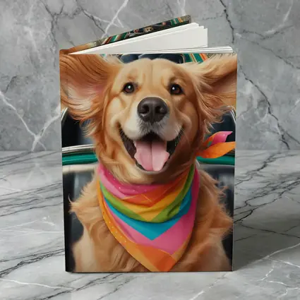 Golden Retriever Roller Coaster Ride Colorful Bandana