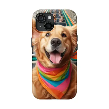Golden Retriever Roller Coaster Ride Colorful Bandana