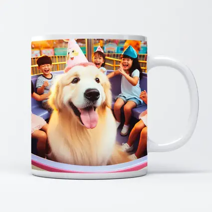 Golden Retriever Party Hat Amusement Park Ride