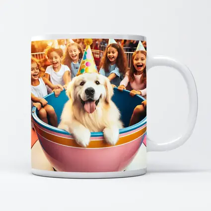 Golden Retriever Party Hat Teacup Ride Kids