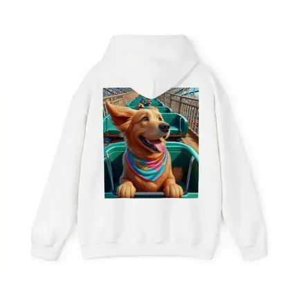 Golden Retriever Riding Roller Coaster Cartoon